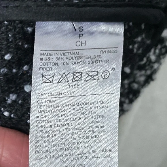 Black and White Boucle Tweed Coat - Picture 6 of 6